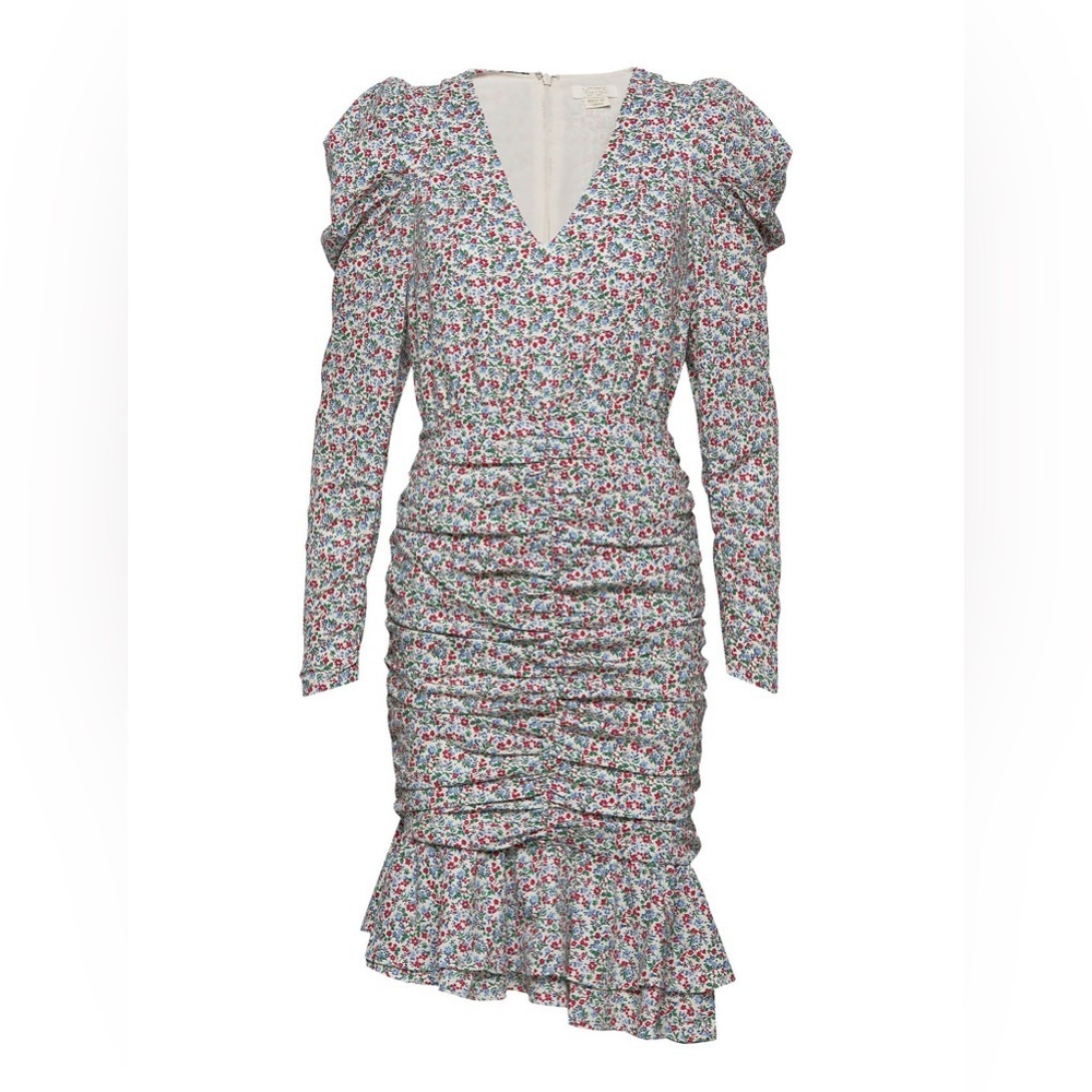 NOTES DU NORD X ANTHROPOLOGIE naya floral ruffles v neck symphony dress 40